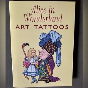 Vintage Alice in Wonderland John Tenniel Art Tattoos miniature book unused Dover